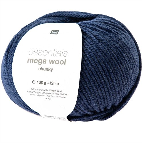 Wolle - Mega Merino - Chunky - blau - Rico Design